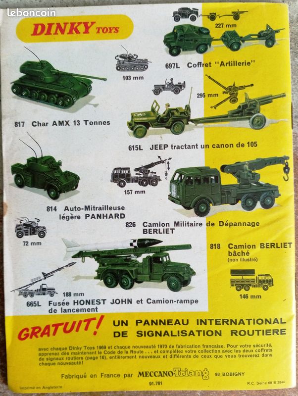 Ancienne Affiche Publicitaire Dinky Toys Collectionneur 1970-80, 79x47 Cm, Aujard Blanchod