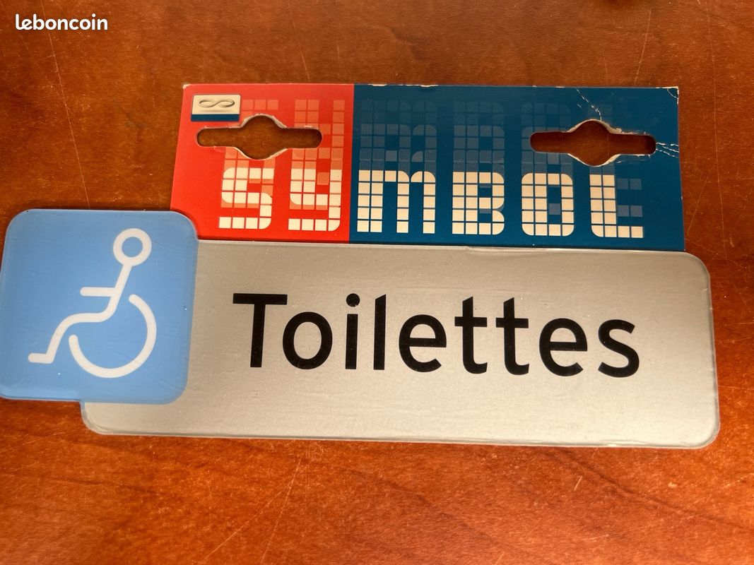 Plaque de porte Toilettes avec pictogramme handicapé (PMR) (image 1)