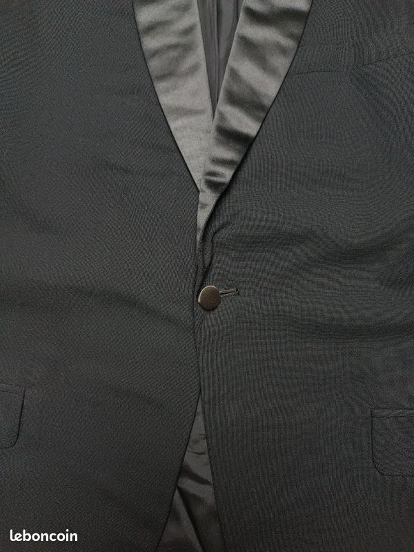 Veste Smoking Vintage Années 70 Brodée Noire - Taille 48/50 (M/L), Très Bon État Occasion
