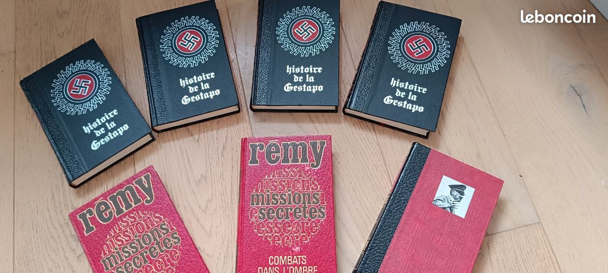 Collection De 22 Livres Sur La Seconde Guerre Mondiale – Reliure Cuir, Langue Française