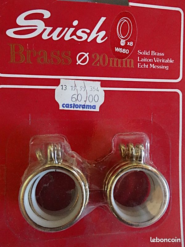 Lot de 32 anneaux laiton pour barre à rideaux diamètre 20 mm (image 2)