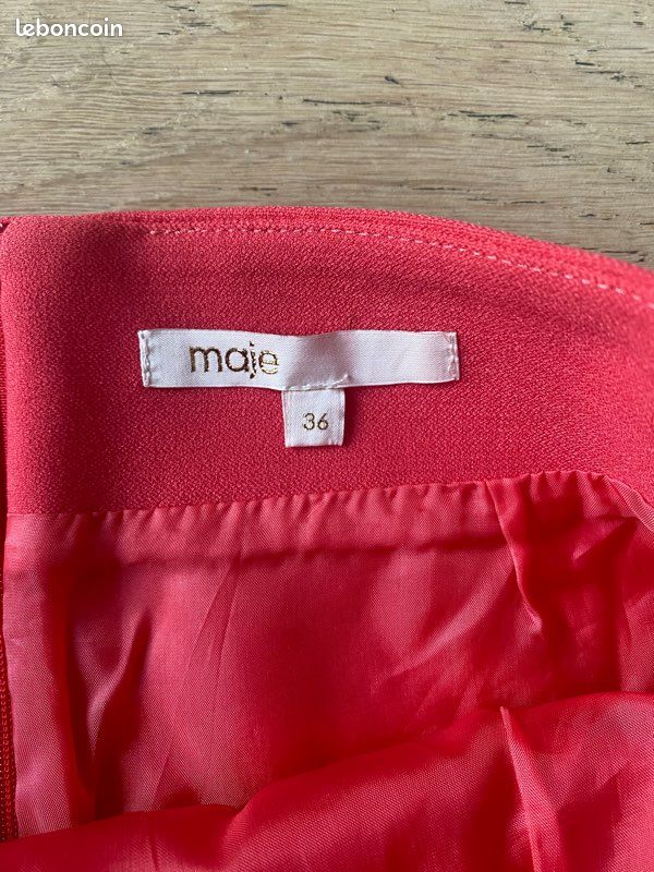 Jupe courte corail MAJE taille S (image 3)