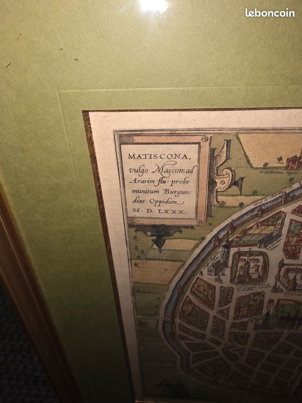 Grande vue historique de mâcon et chalon-sur-saône – encadrée (image 4)