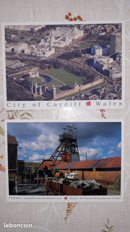 Lot 2 cartes postales Pays de Galles (image 1)