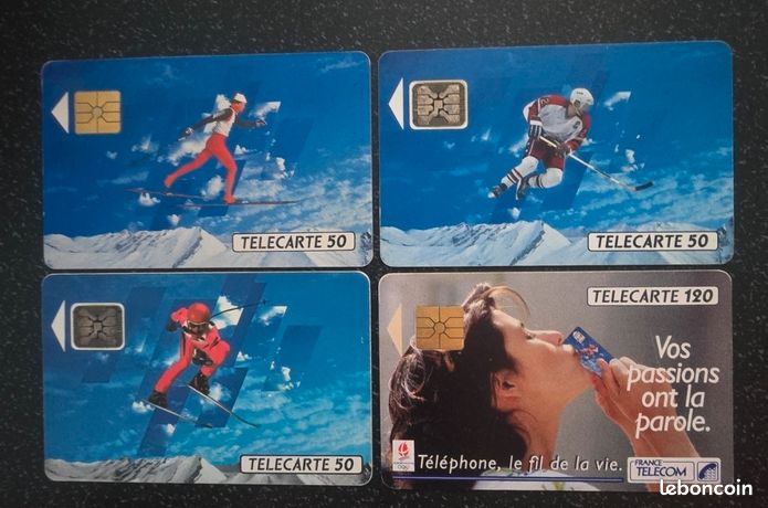 Lot de 3 TELECARTE 50 unités. jeux olympiques Albertville 1992. France