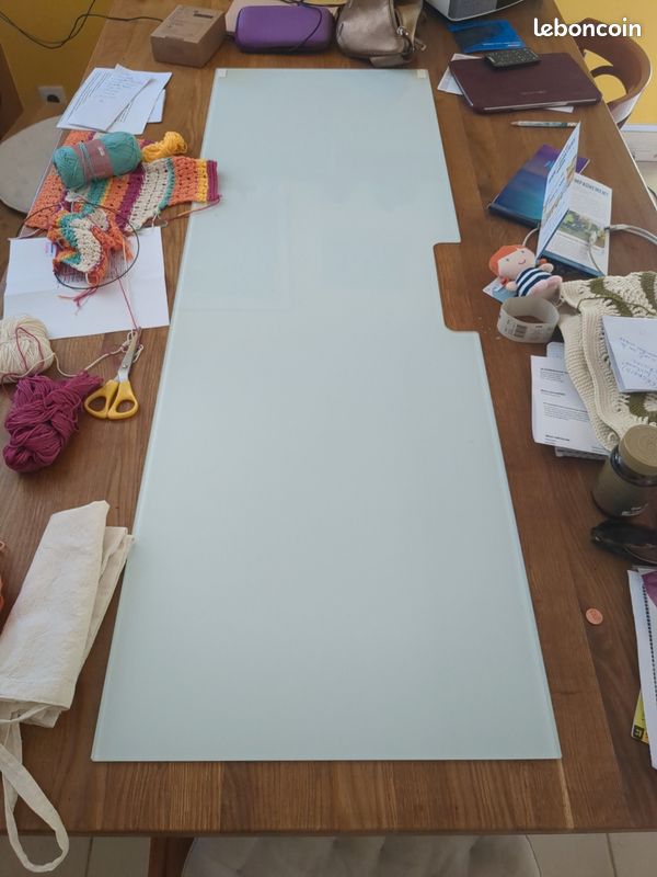 BESTA Plateau 120*40 banc TV verre blanc (image 1)