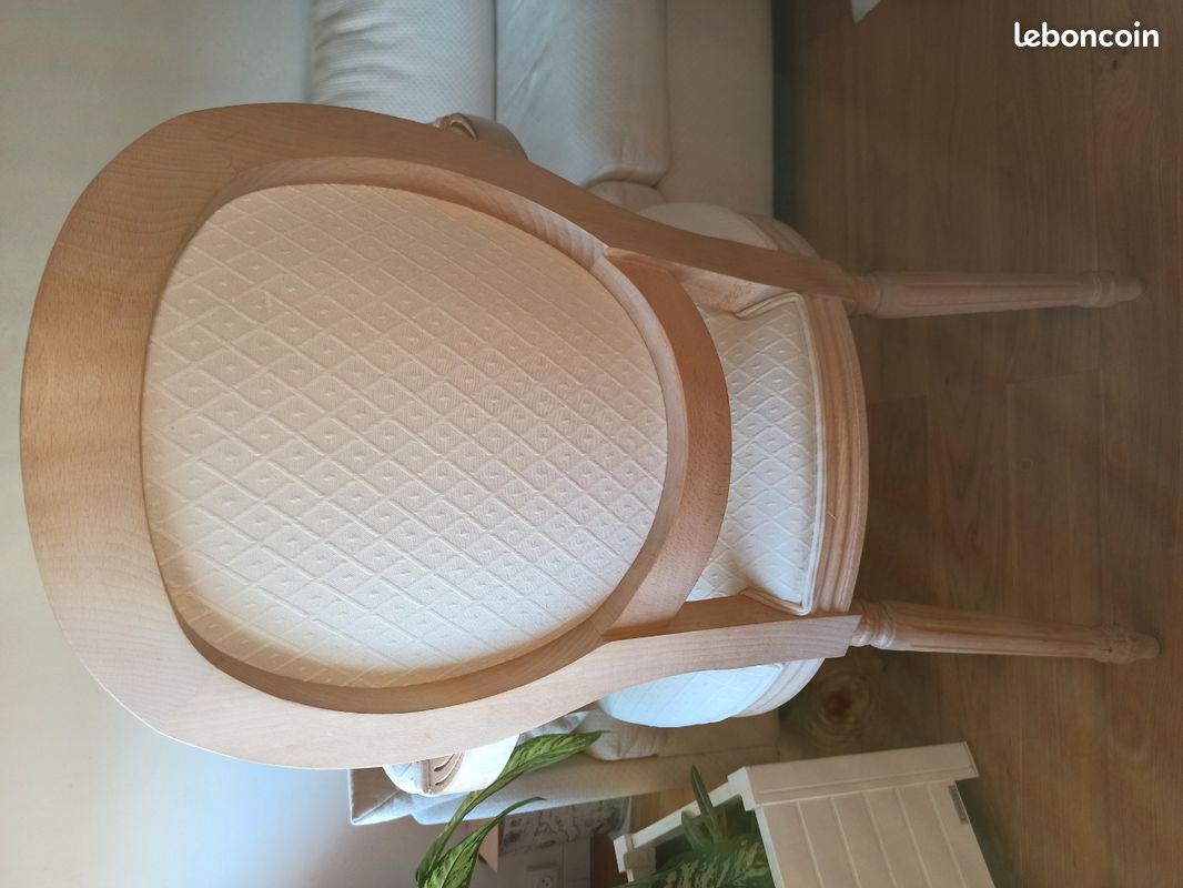 Fauteuil médaillon beige style Louis XVI très bon état - Décoration (image 8)