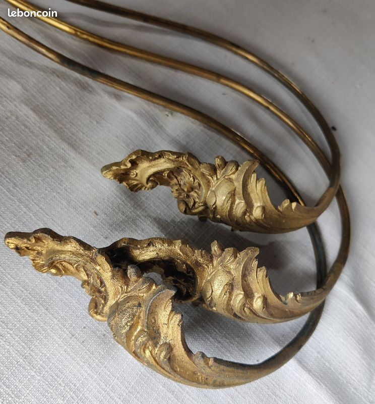 LOT DE 5 Anciens Crochets Embrases Pateres Anges Angelots En Bronze Tbe