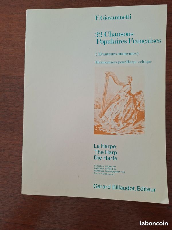 PARTITION POUR HARPE - Chansons populaires francaises (image 1)