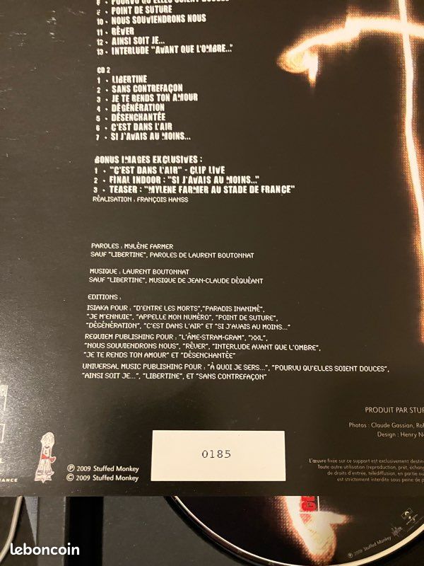 Collector cd live N5 ON TOUR Mylène Farmer (image 5)