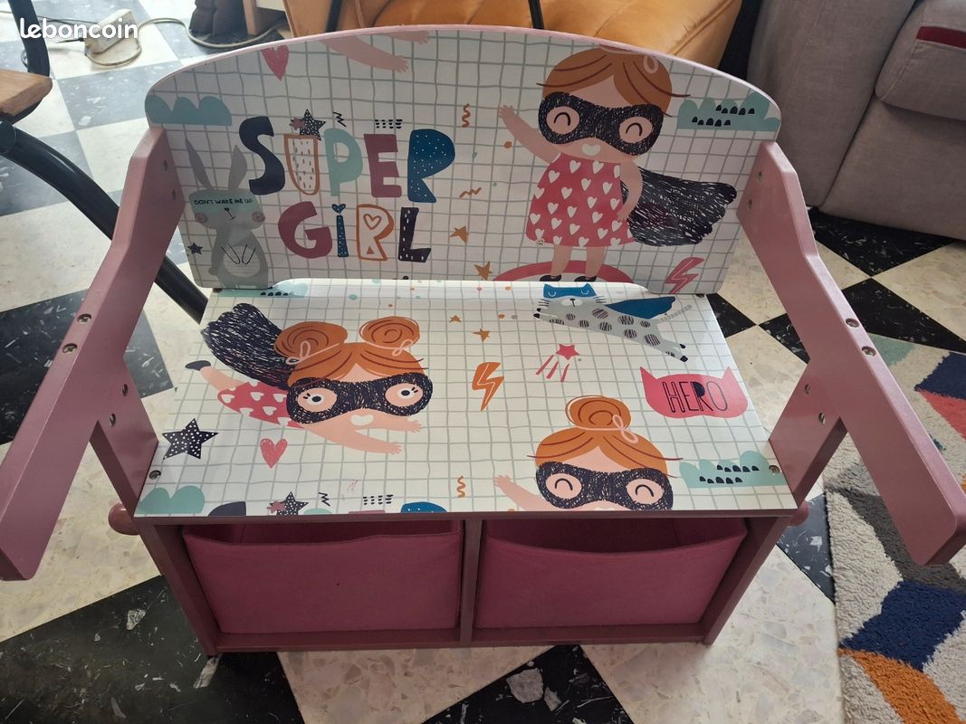 Meuble enfant 2 en 1: banc ou bureau (image 1)