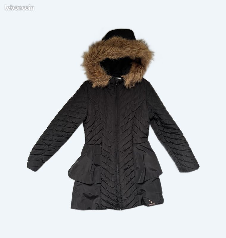 Manteau doudoune longue fille noire 10 ans catimini