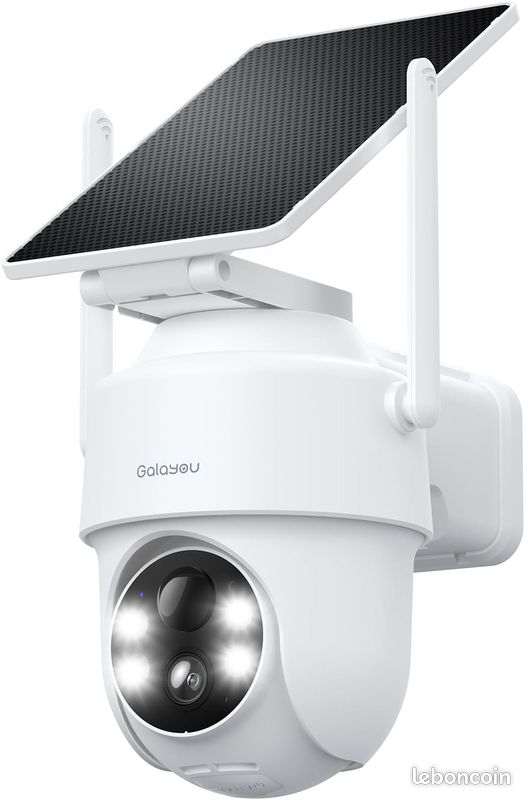 GALAYOU 2K 3MP Camera Surveillance WiFi Exterieure sans Fil Panneau Solaire (image 1)