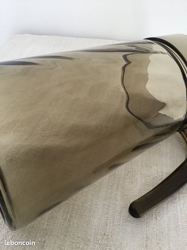Pichet vintage en verre fumé marron (image 5)