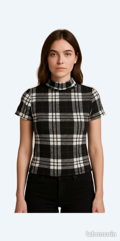 T shirt à carreaux shein taille S (image 1)