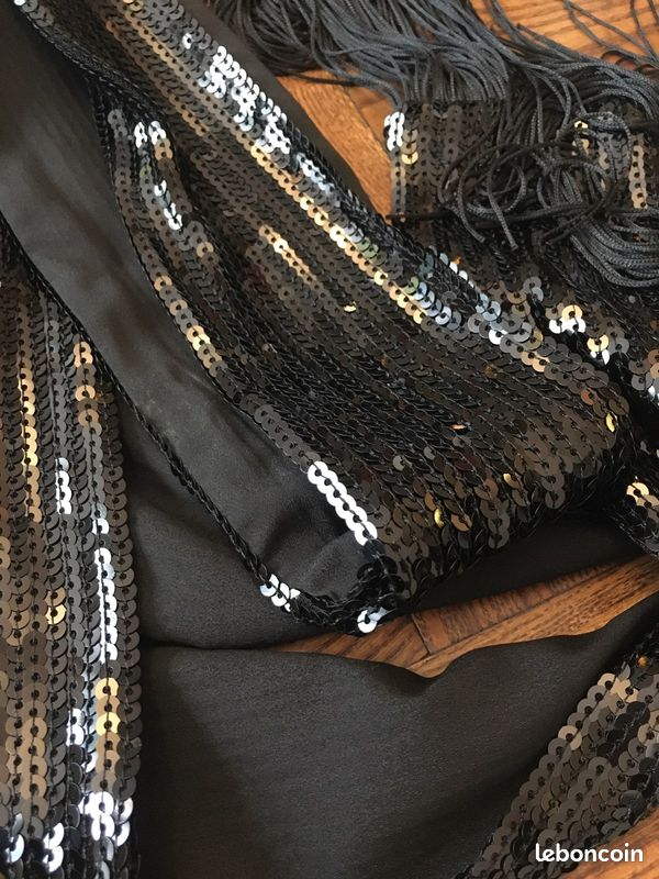 Ceinture neuve noire sequin et franges (image 2)
