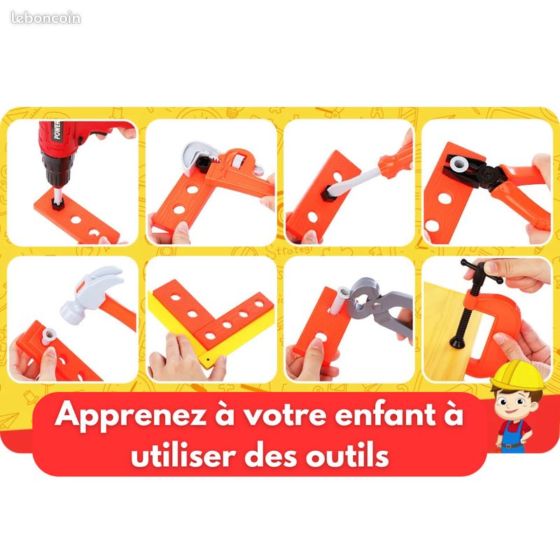 Jouets de construction atelier outil avec la perceuse électrique pour