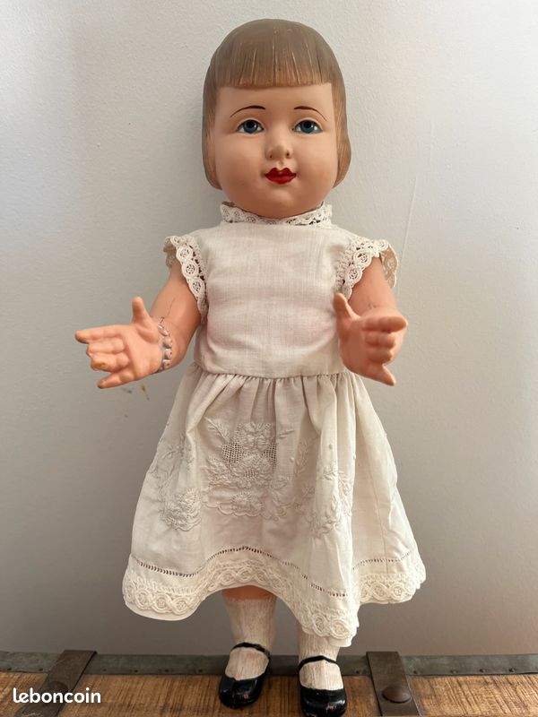 GRANDE POUPÉE marionnette ancienne* JEANNE D'ARC* 63 cm EXCEPTIONELLE