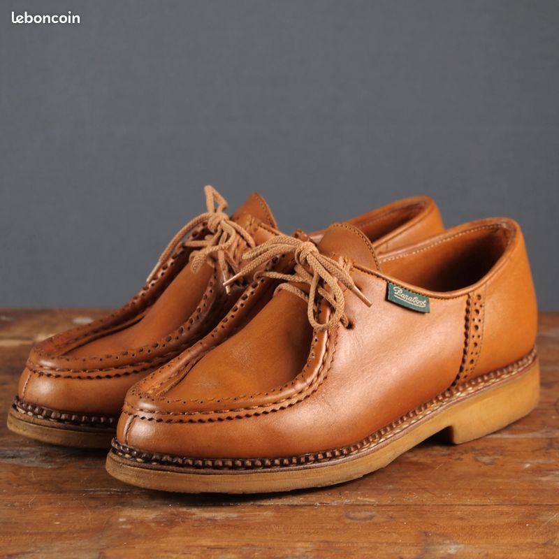 Paraboot Michael – Chaussures Plates En Cuir Rouge Pour Femme – Pointure 40 – État Impeccable