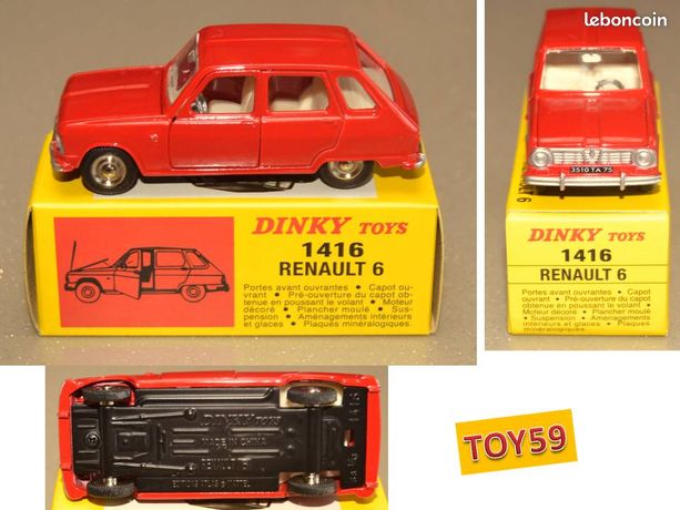 DINKY TOYS ATLAS RENAULT 6 R6 1968 ROUGE 1/43 REF 1416 IN BOX
