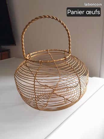 Panier à Œufs Vintage Métal Et Bois - Pour 12 Œufs, Style Ferme, Rangement Cuisine