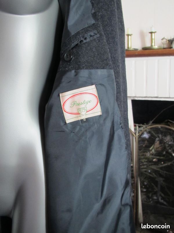 Grand manteau lainage gris anthracite homme Prestige taille 50 (image 10)