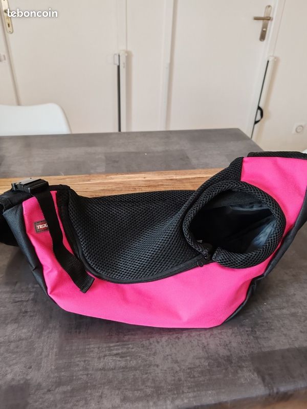 Sac ventral pour petit chien Trixie rose/noir Accessoires animaux