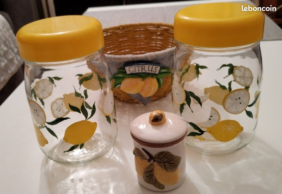 Pots en verres citons et panier (image 1)