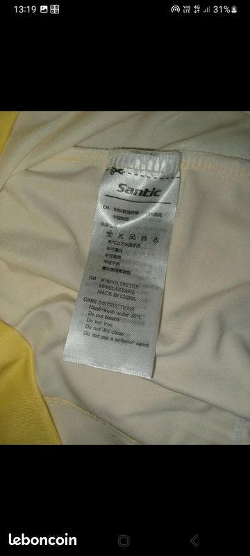 Maillot cycliste jaune santic femme L (image 6)