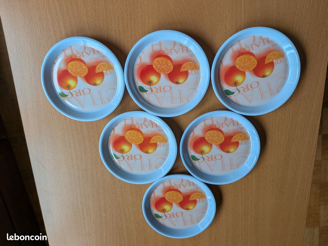 Ensemble de 6 dessous de verre Motif « Orange » (image 3)