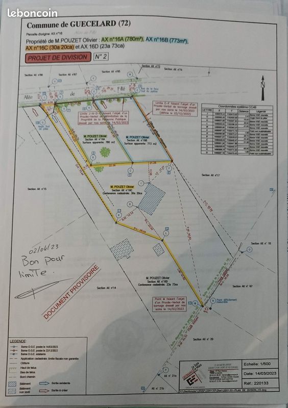 Terrain constructible 780m² · à Arnage · 63 000 €