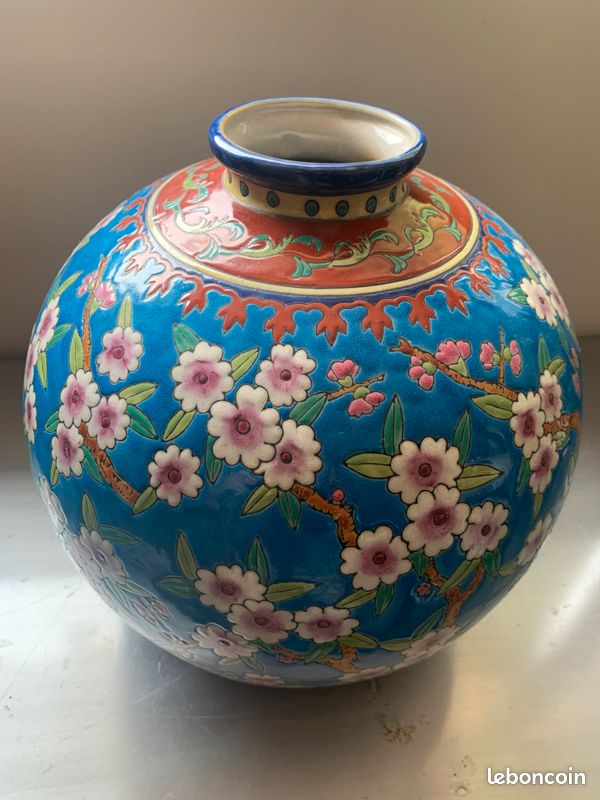 Grand vase boule en émaux de la Louvière (image 1)