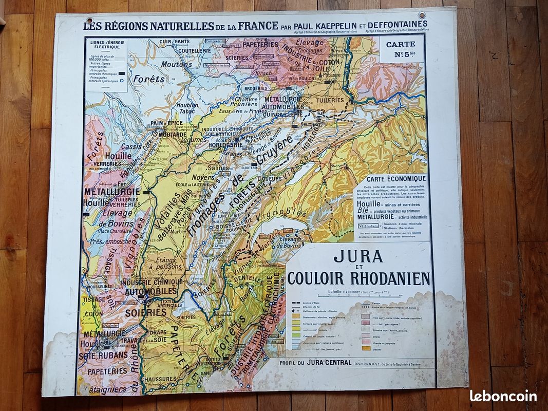 Carte scolaire murale ancienne JURA (image 2)