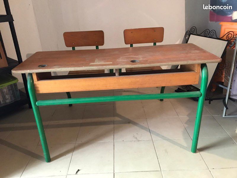 Bureau pupitre double vintage (image 2)
