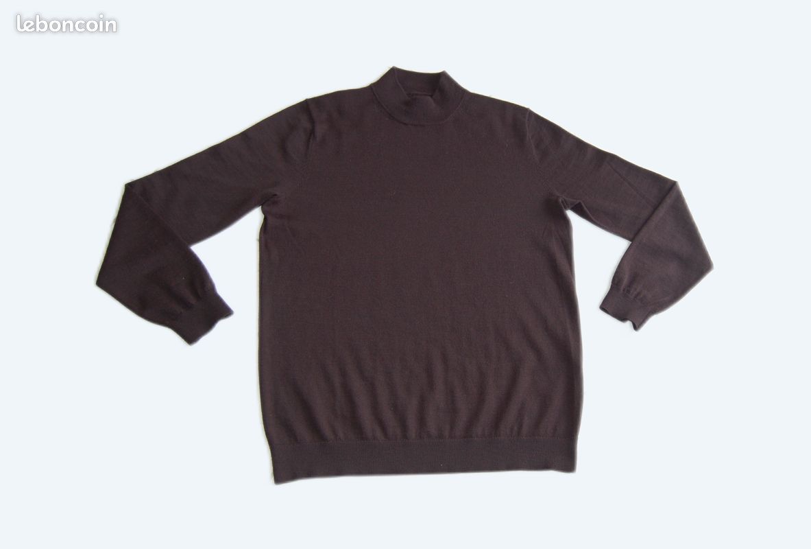 Pull col montant noir Homme XL Marque BRICE Vêtements