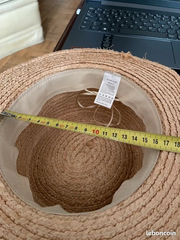 Sublime chapeau canotier neuf taille unique en paille (image 2)
