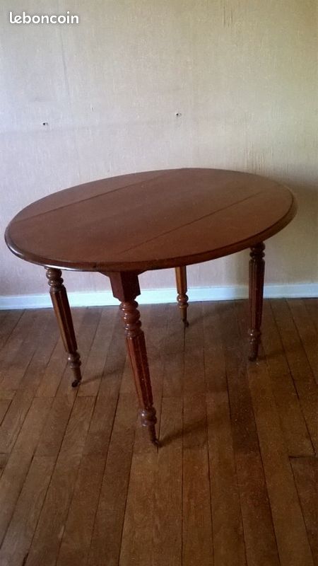 Table ronde ancienne à abattants - Style Louis-Philippe (image 5)
