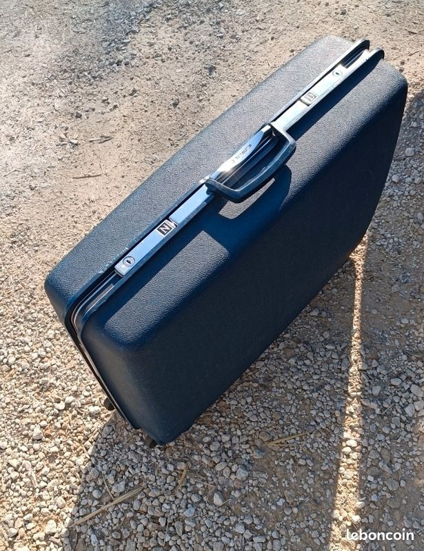 Valise Vintage Samsonite Saturne Bleu Rigide Avec Clé - Très Joli état