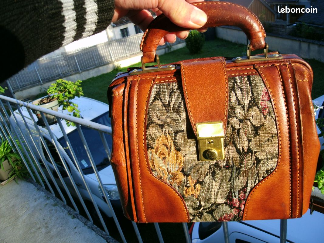 Sac a main gladstore en cuir et tapisserie (image 1)