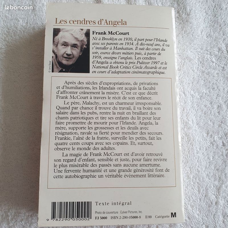 Livre Les cendres d'Angela une enfance irlandaise roman (image 3)