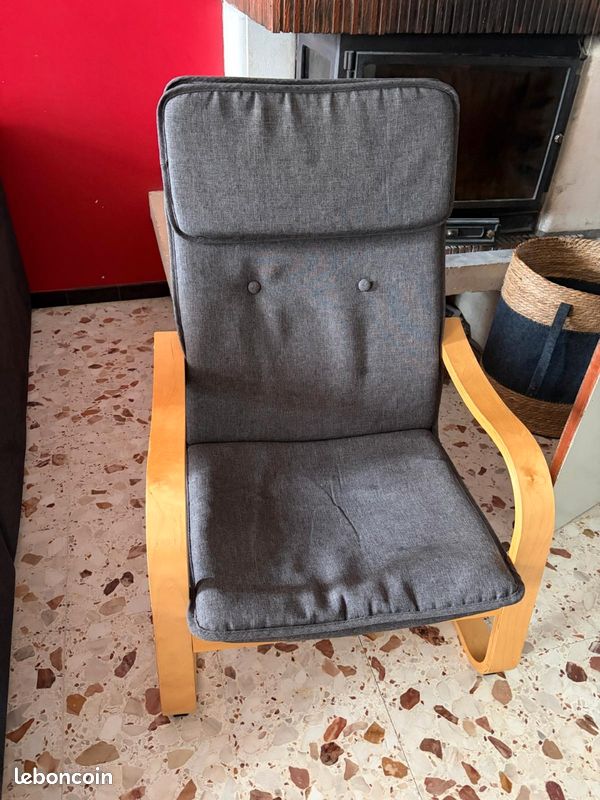 Fauteuil IKEA POÄNG gris (image 1)