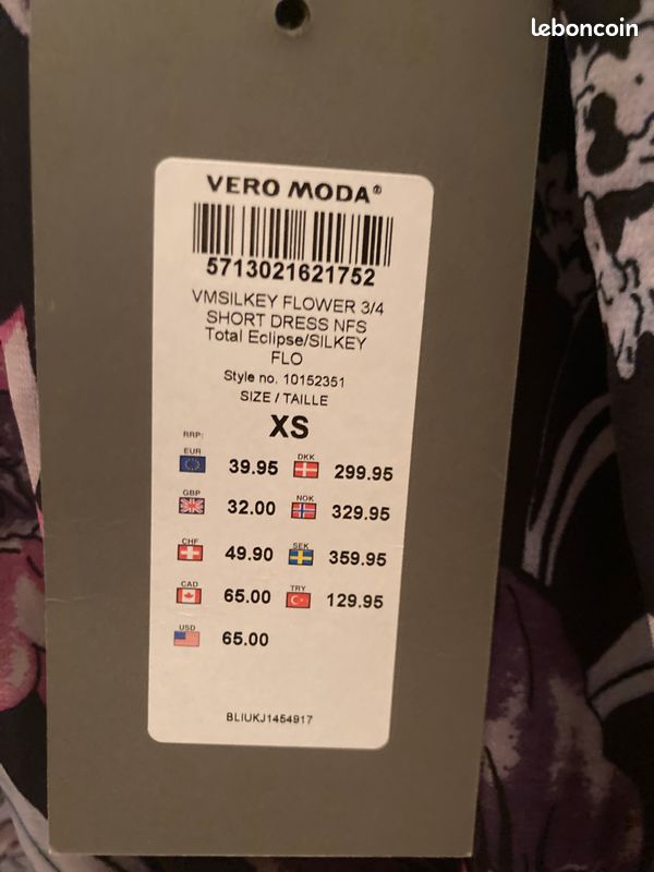 Robe tunique échancrée neuve étiquetée marque Vero Moda en taille 34 36 (image 2)