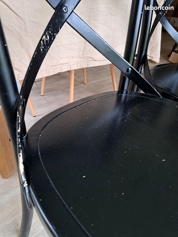Lot 3 chaises type bistrot noires (image 5)