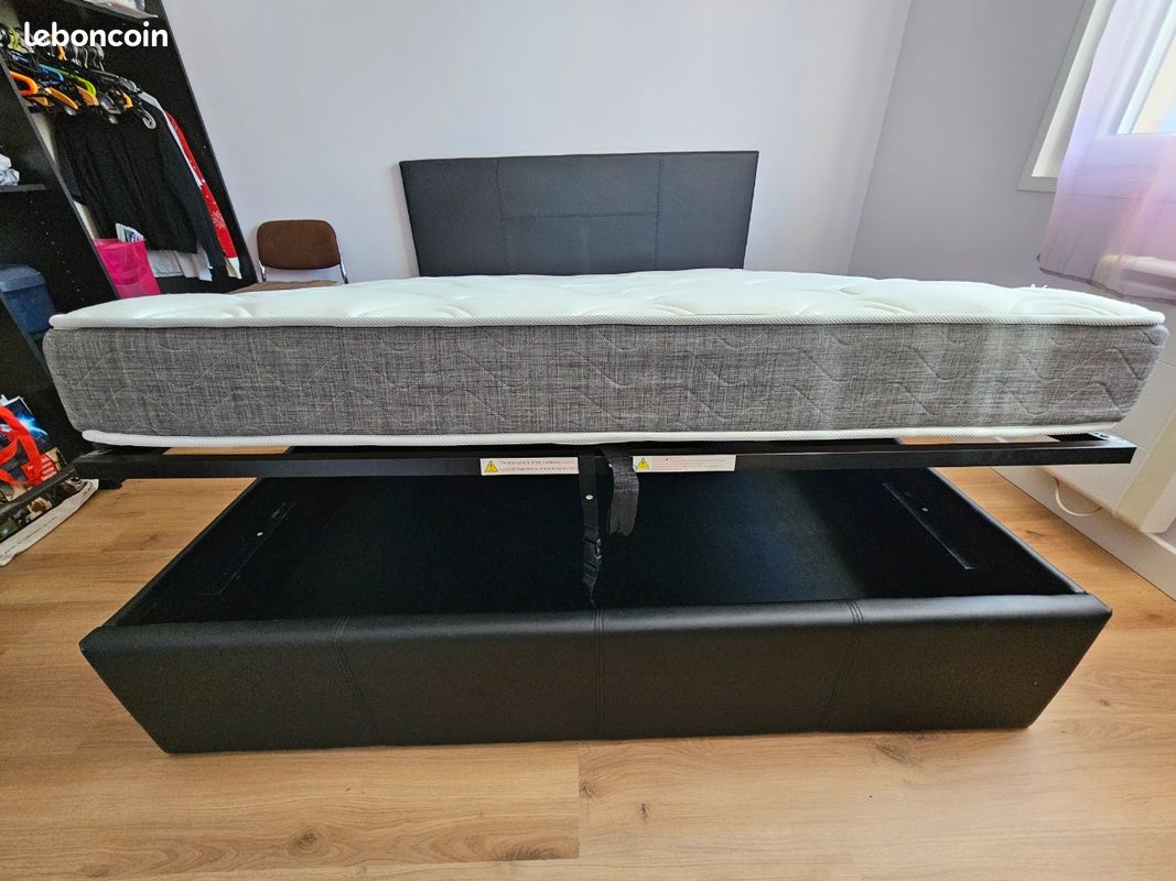 Lit Coffre 160x200cm + matelas (image 3)