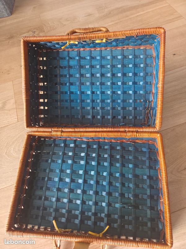 Valisette décoration osier bleu foncé (image 2)