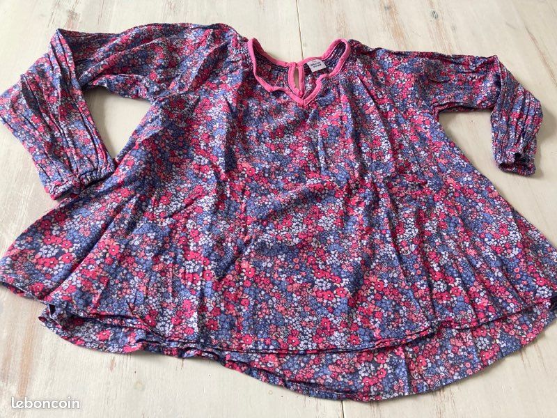 Blouse fleurie TAO fille 10 ans (image 1)