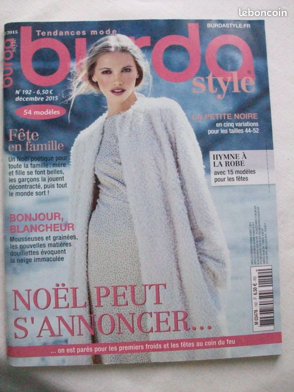 Magazine Burda style patrons tailles: 34/42 et 44/52 déc 2015 (image 5)