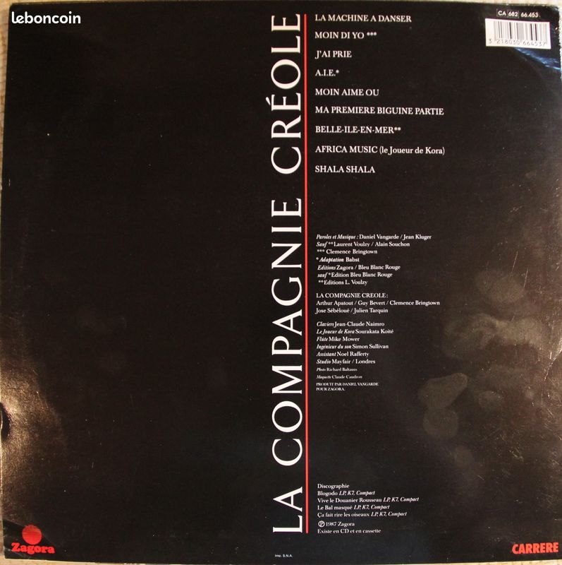 1vinyle 33 T La Compagnie Créole (image 2)