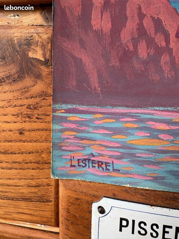 Gouache L’Esterel de V. Contoux sur papier épais (image 2)