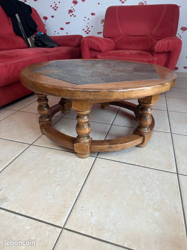 Table basse granit et bois (image 2)